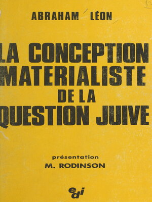 cover image of La conception matérialiste de la question juive